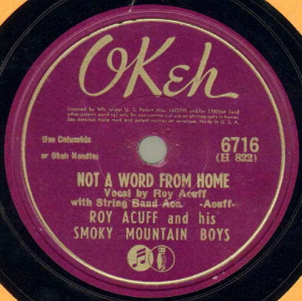 baixar álbum Roy Acuff And His Smoky Mountain Boys - The Prodigal Son Not A Word From Home