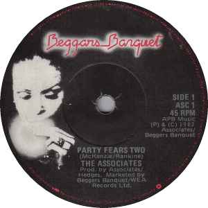 The Associates – Party Fears Two (1982, Single Ridge Centres