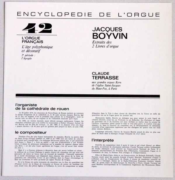 Album herunterladen Jacques Boyvin Claude Terrasse - Extraits Des 2 Livres DOrgue