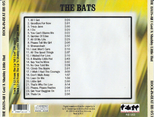 télécharger l'album The Bats - All I Got A Shabby Little Hut