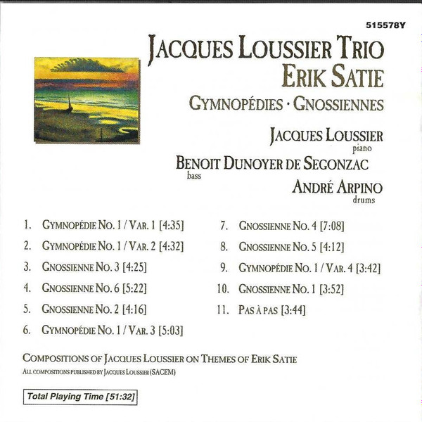 Jacques Loussier Trio - Satie: Gymnopédies • Gnossiennes | Telarc Jazz (515578Y) - 2