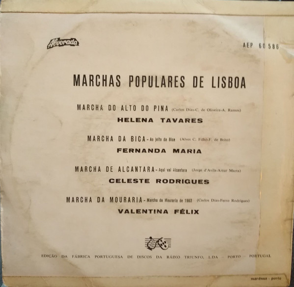 télécharger l'album Helena Tavares, Fernanda Maria, Celeste Rodrigues, Valentina Félix - Marchas De Lisboa