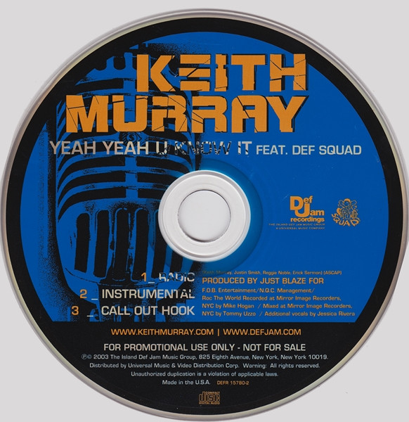 Keith Murray Feat. Def Squad – Yeah Yeah U Know It (2003, CD ...