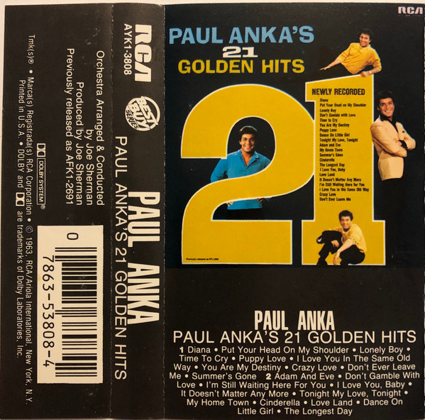 Paul Anka – Paul Anka's 21 Golden Hits (Cassette) - Discogs