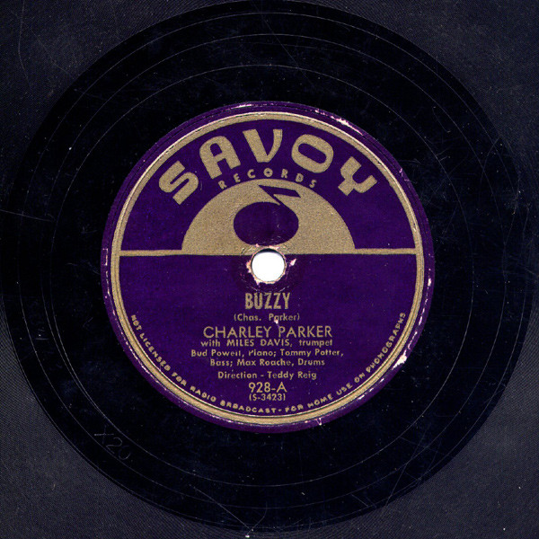 ** Charlie Parker 78rpm **Charley Parker With Miles Davis Buzzy / Donna Lee [ US'47 Savoy Records 652 ] SP盤