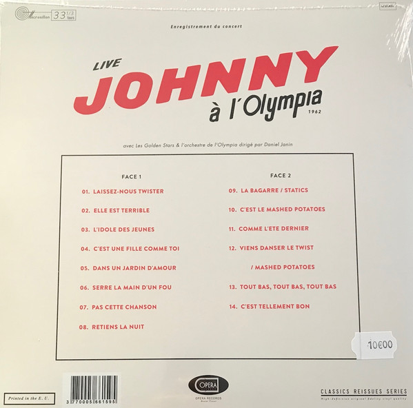 Johnny Hallyday – Live à L'Olympia 1962 (2017, 180gr, Vinyl) - Discogs