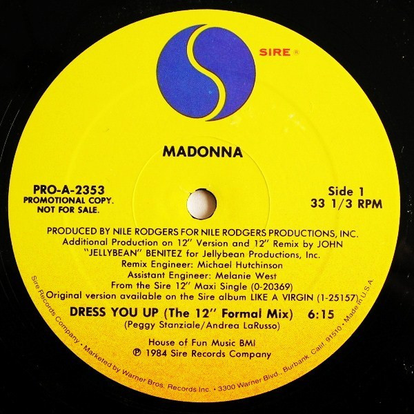 Madonna – Dress You Up (1985, Vinyl) - Discogs