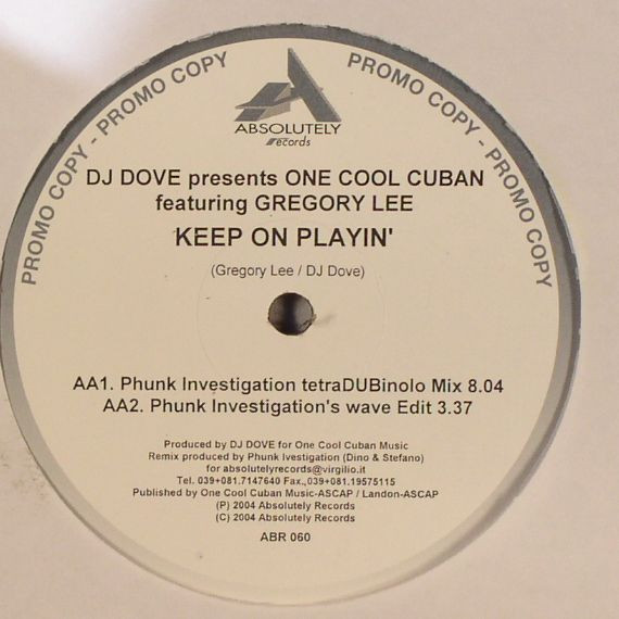 Album herunterladen DJ Dove Presents One Cool Cuban Featuring Gregory Lee - Keep On Playin