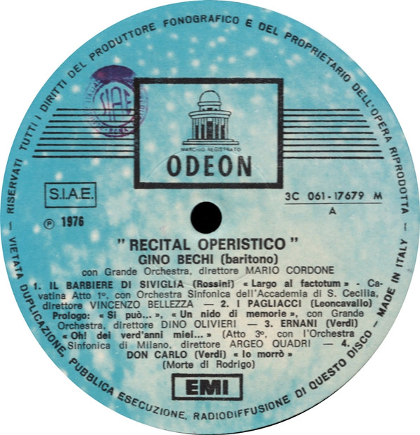 télécharger l'album Gino Bechi - Recital Operistico