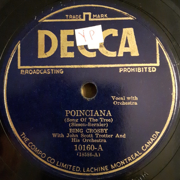 Bing Crosby With John Scott Trotter And His Orchestra – Poinciana