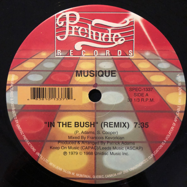 Musique - In The Bush (Remix) / Keep On Jumpin' (Remix) | Prelude Records (SPEC-1337) - 3