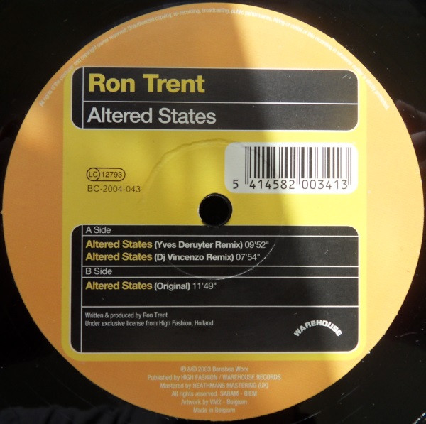 Ron Trent – Altered States / Altered States (The Remixes) (1992 