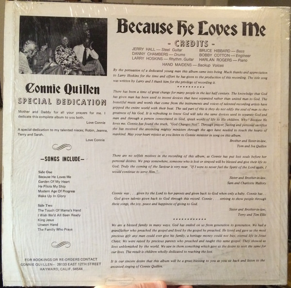 Album herunterladen Connie Quillen - Because He Loves Me