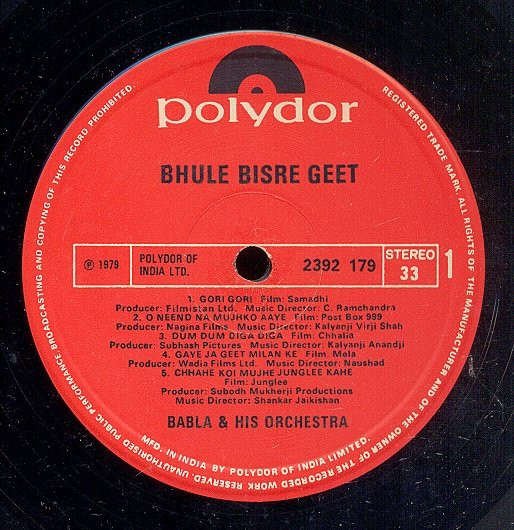 baixar álbum Download Babla & His Orchestra - Bhule Bisre Geet album