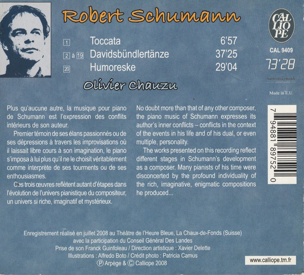 lataa albumi Robert Schumann, Olivier Chauzu - Toccata Davidsbündlertänze Humoreske