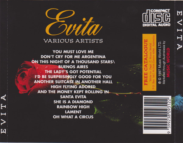 descargar álbum Various - Evita Songs From The Smash Hit Musical Based On The Life Story Of Eva Peron 1919 1952