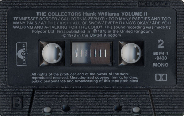 Hank Williams - The Collectors Volume II | Polydor (MIP4-1-9430) - 4