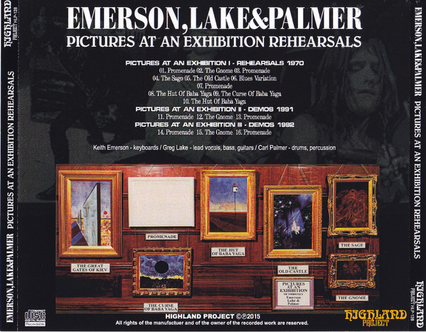descargar álbum Emerson, Lake & Palmer - Pictures At An Exhibition Rehearsals