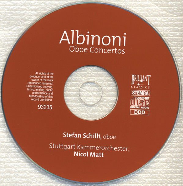 télécharger l'album Albinoni, Stefan Schilli, Stuttgart Chamber Orchestra, Nicol Matt - Oboe Conceros