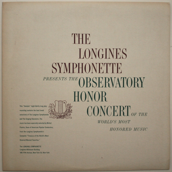 The Longines Symphonette The Singing Choraliers Observatory