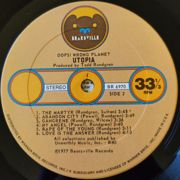 Utopia - Oops! Wrong Planet | Bearsville (BR 6970) - 4