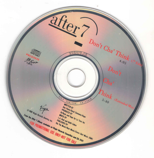 After 7 Don t Cha Think 1989 CD Discogs