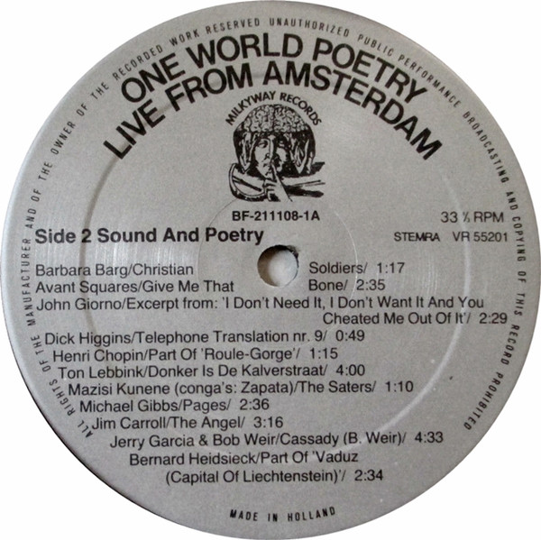 Various - One World Poetry | Milkyway Records (BF-211108-1A/B) - 6