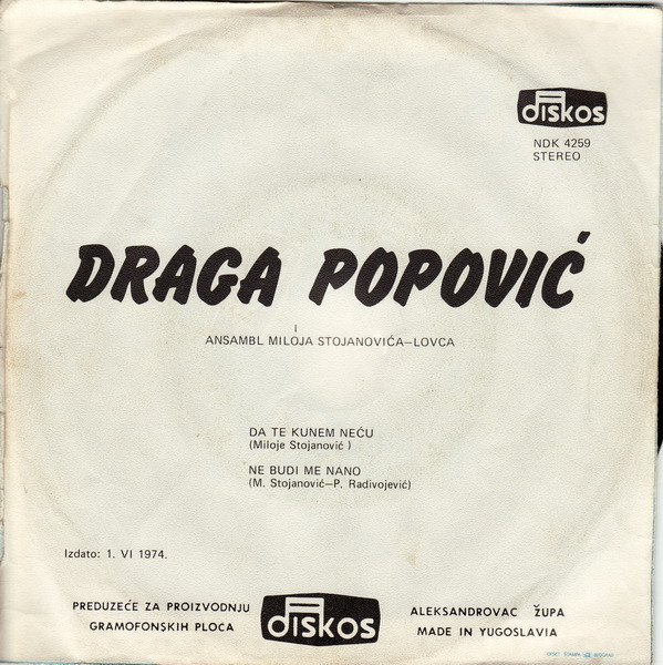 last ned album Draga Popović - Da Te Kunem Neću