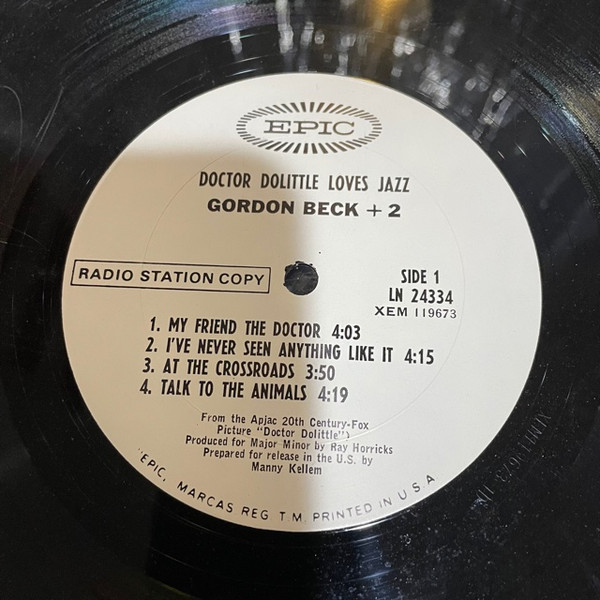 Gordon Beck + Two – Dr Dolittle Loves Jazz (1967, Vinyl) - Discogs