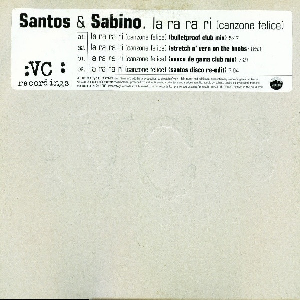baixar álbum Santos & Sabino - La Ra Ra Ri Canzone Felice