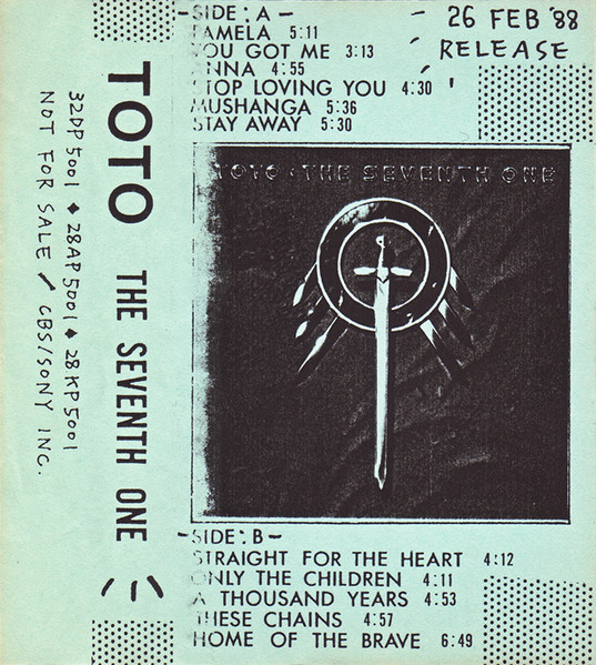 Toto The Seventh One 1988 Cassette Discogs