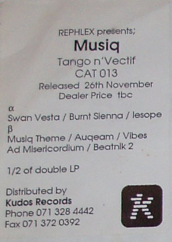 µ-Ziq – Tango N' Vectif (1993, Gatefold sleeve, Vinyl) - Discogs