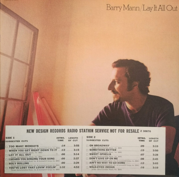 Barry Mann - Lay It All Out | Releases | Discogs