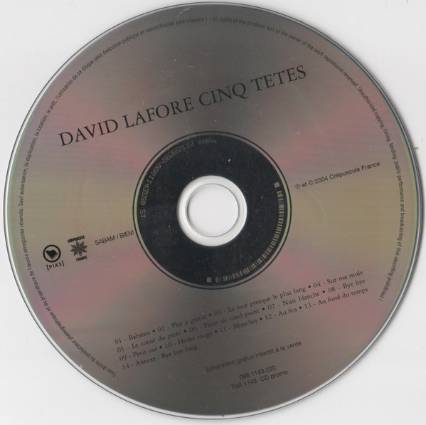 télécharger l'album David Lafore - Cinq Tetes