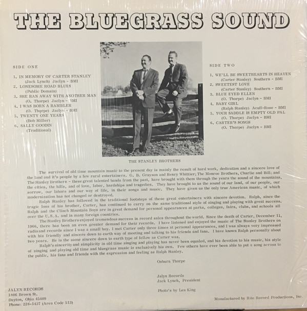 Album herunterladen Ralph Stanley And The Clinch Mountain Boys - Bluegrass Sound