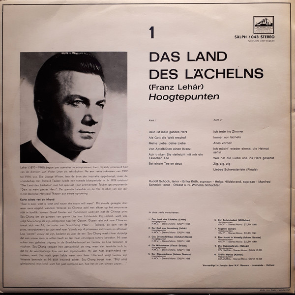 Album herunterladen Franz Lehár, Rudolf Schock - Das Land Des Lächelns Hoogtepunten