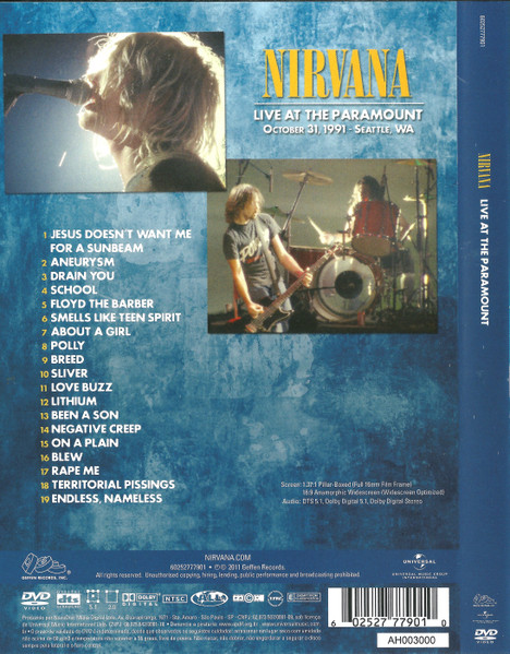Nirvana – Live At The Paramount (2017, DTS, Dolby Digital, DVD