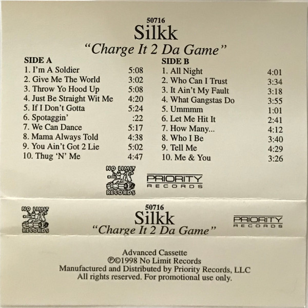 Silkk – Charge It 2 Da Game (1998, Cassette) - Discogs