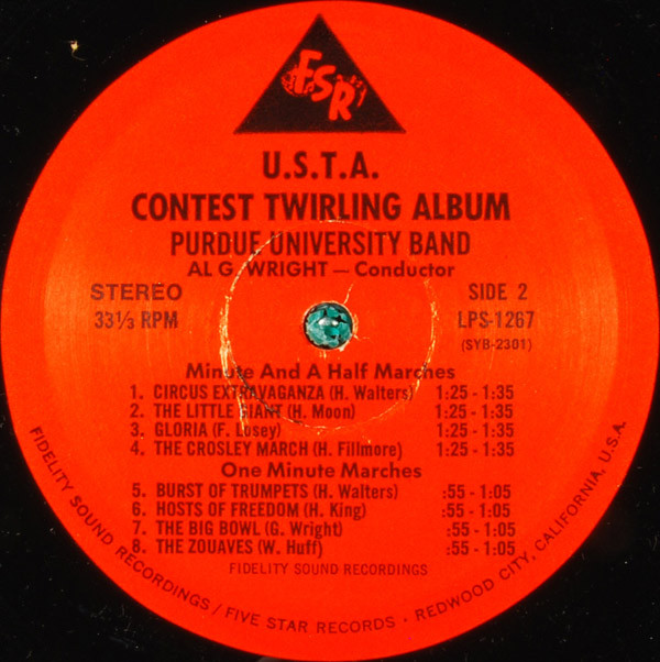 last ned album Purdue University Band, Al G Wright - USTA Contest Twirling Album