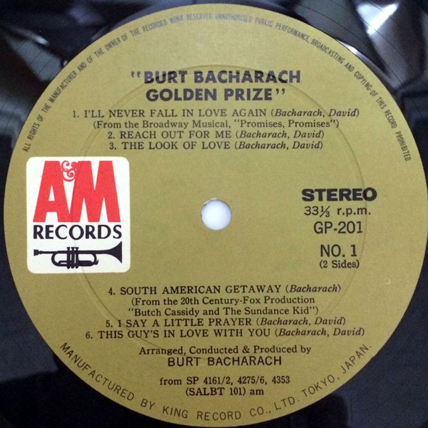 descargar álbum Burt Bacharach - Golden Prize バートバカラックゴールデンプライズ