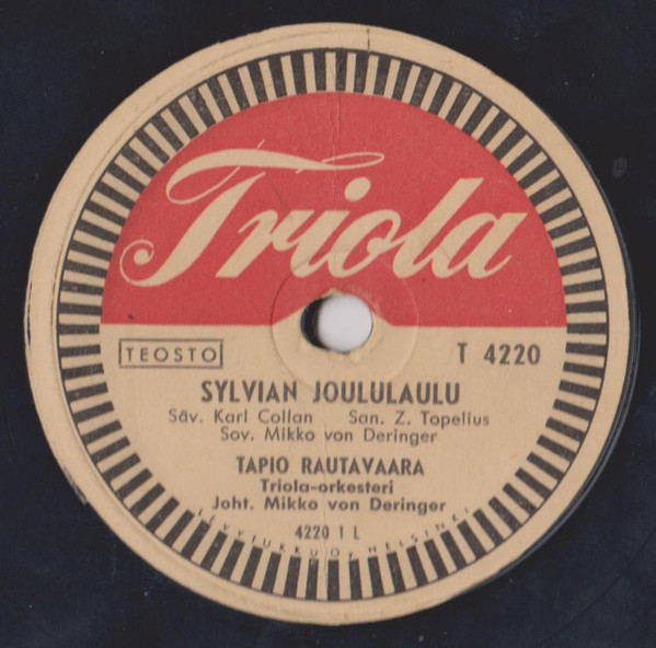 Tapio Rautavaara Ja Triola Orkesteri – Sylvian Joululaulu (Shellac) -  Discogs