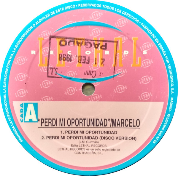 lataa albumi Marcelo - Perdi Mi Oportunidad