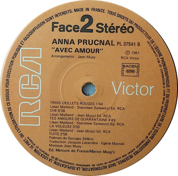 ladda ner album Anna Prucnal - Avec Amour