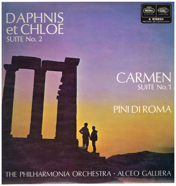 ladda ner album Alceo Galliera, Ravel, Bizet, Respighi, The Philharmonia Orchestra - Daphnis Et Chloe Suite No 2 Carmen Suite No1 Pini Di Roma