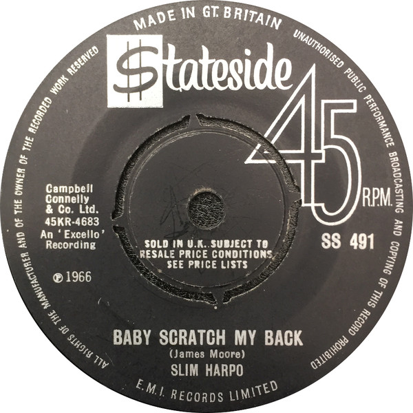 Slim Harpo – Baby Scratch My Back (1966, Vinyl) - Discogs