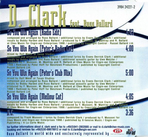ladda ner album D Clark Feat Russ Ballard - So You Win Again