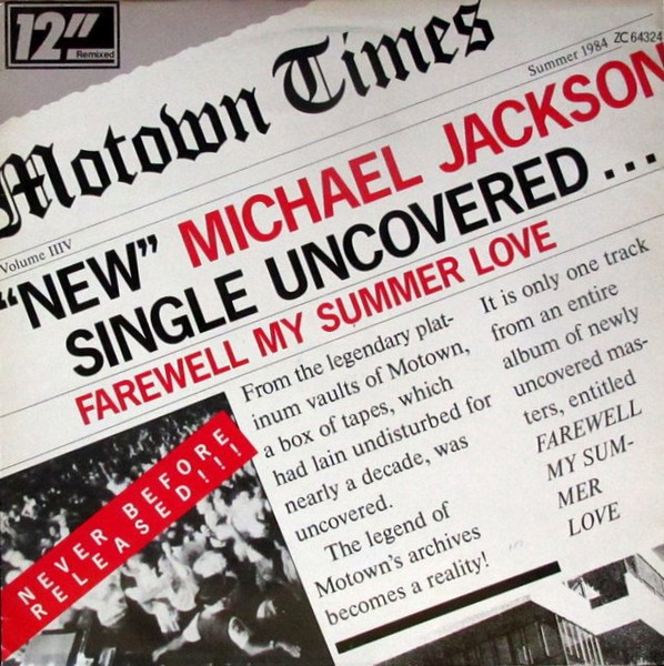 Michael Jackson – Farewell My Summer Love (1984, Vinyl) - Discogs