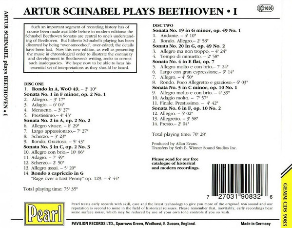 télécharger l'album Schnabel Plays Beethoven - Schnabel Plays Beethoven I