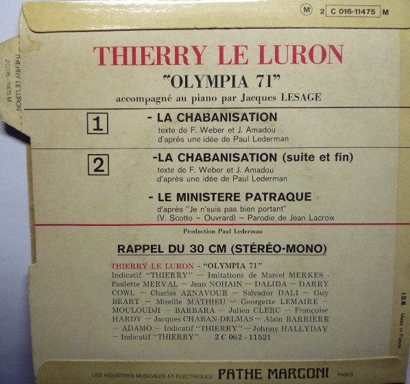 lataa albumi Thierry Le Luron - La Chabanisation Le Ministère Patraque