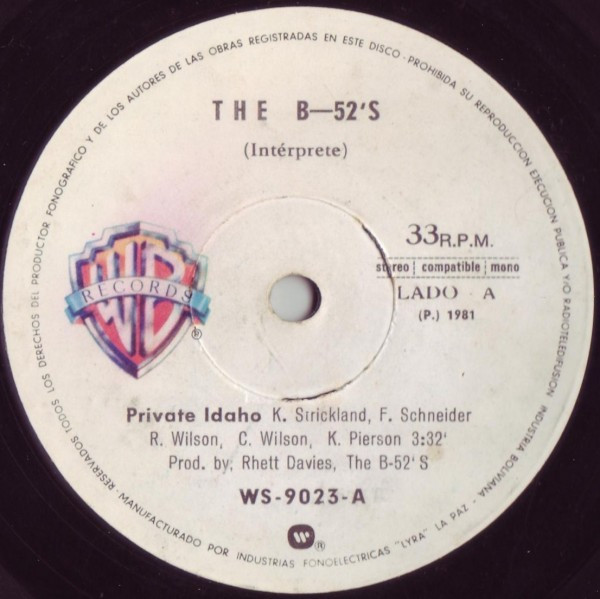 télécharger l'album The B52's - Private Idaho